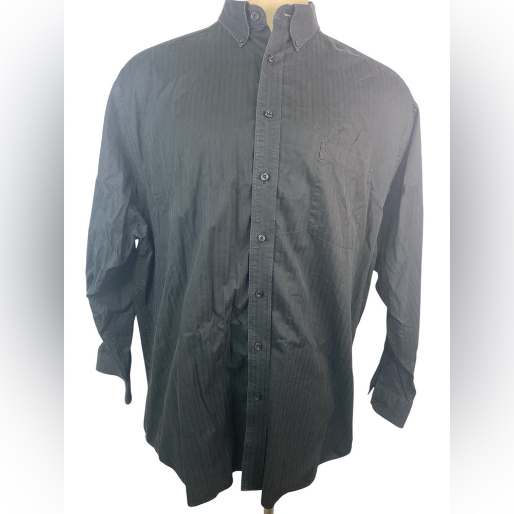Roundtree and Yorke Black Long Sleeve Button-Up Shirt Men’s 3X